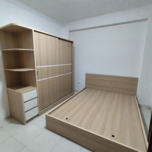 Bộ giường tủ gỗ MDF cánh lùa kèm góc trang trí hiện đại