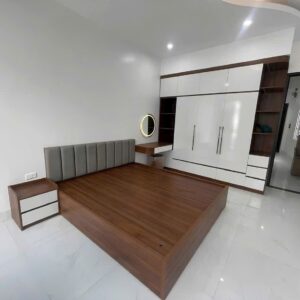 Bộ giường tủ gỗ MDF hiện đại , sang trọng, bàn phấn liền tủ