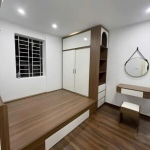 Bộ giường tủ gỗ MDF hệ tủ liền giường phù hợp phòng có diện tích nhỏ