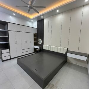 Bộ giường tủ gỗ MDF phòng cưới hiện đại