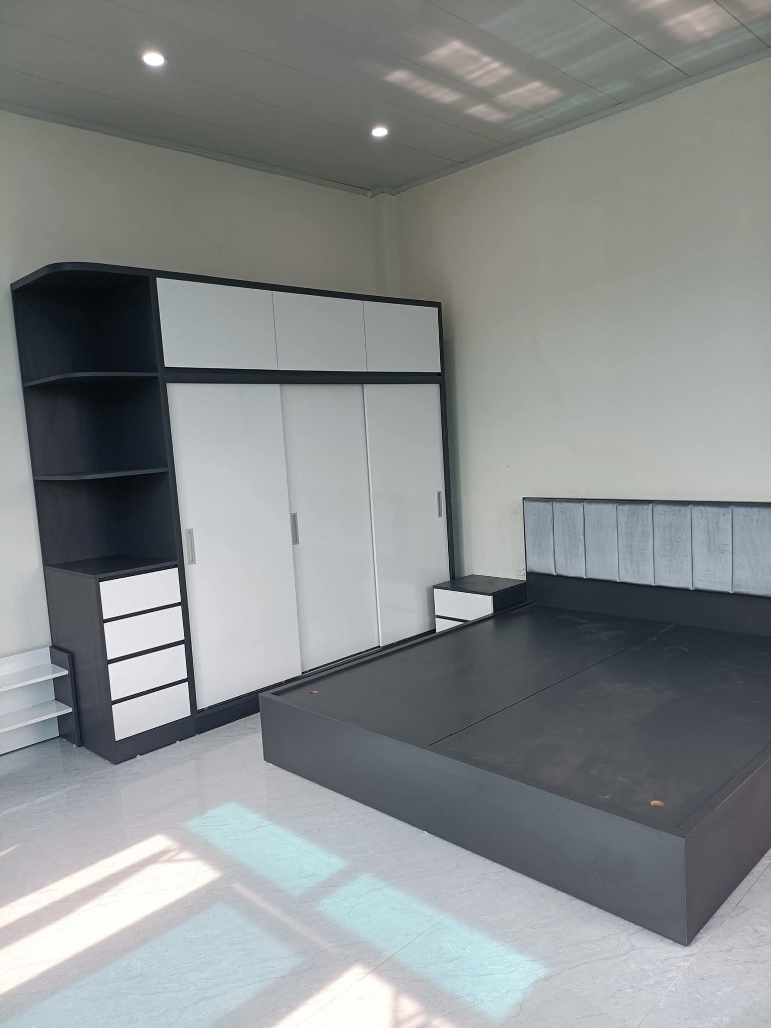 Bộ giường tủ gỗ MDF cánh lùa hiện đại